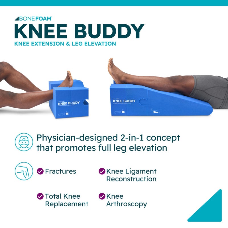 Bone Foam Inc. BoneFoam Knee Buddy Extension/Elevation | Rehab Pillow for After Knee Surgery Recovery | Reduce Swelling | Designed with Surgeons | Increases Range of Motion | Made in USA - Image 3